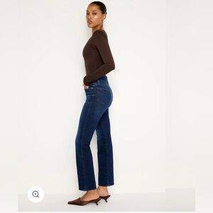 Good American Dark Blue Straight Leg Jeans